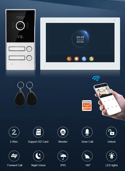 Sistema de timbre visible de 2 botons per a vila